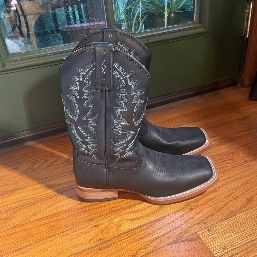 Justin Boots - Men Size 7D - Black Square Toe - Brand New, Never Worn.